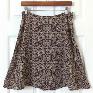 Studio JPR 90's Vintage Bohemian Printed High Waisted A-Line Mini Skirt Plum 12